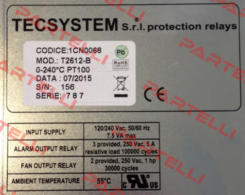 P/N: 1CN0068, Type: T2612B Tecsystem