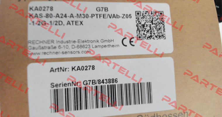 p/n: KA0278, Type: KAS-80-A24-A-M30-PTFE/VAb-Z05-1-2G-1/2D, ATEX Rechner