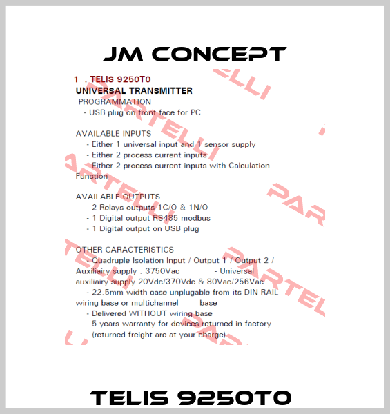 TELIS 9250T0  JM Concept