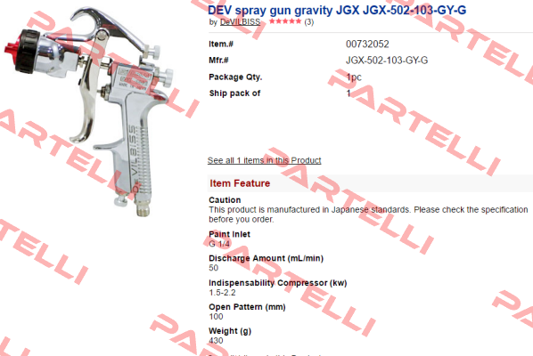 JGX-502-103-GY-G  Devilbiss