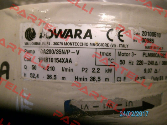 CA200/35N/P-V Lowara