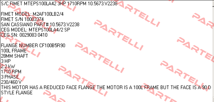 M2AF 100 LB-2/4 B5 RED 90D  Fimet