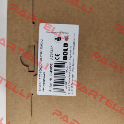 p/n: 0049032, Type: BA9837.11 20-60HZ UH AC230V 50/60HZ Dold