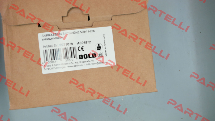 p/n: 0031079, Type: AN9843.82/014 3AC50/60HZ 500V 1-20S Dold