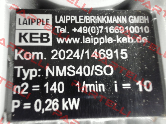 Typ NMS40HU-10/1-63L/4A-IE2-TB-ST05 LAIPPLE KEB