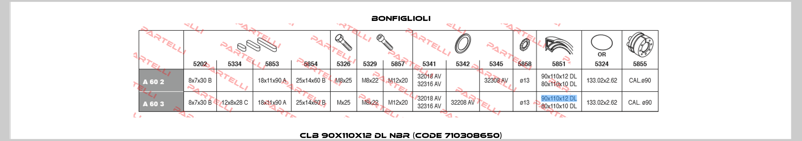 CLB 90X110X12 DL NBR (Code 710308650) Bonfiglioli