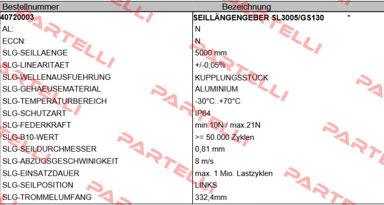 SL3005/GS130 / 40720003 TR Electronic