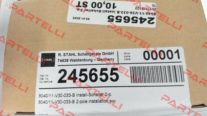 P/N: 245655, Type: 8040/11-V30-033-B Stahl