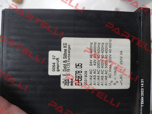 p/n: 0031929, Type: EH5878.05 AC24,42,230,400,500V 50K Dold