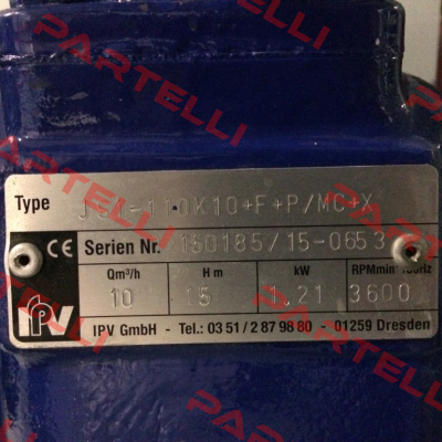 JS 1-110 K10+F+P/MC+X Pu.-Nr. D2150185/15-0658 replacement (aggregate) P/N: 10009143 Type: JS1-110K10+F+P/MC+X  Varisco pumps