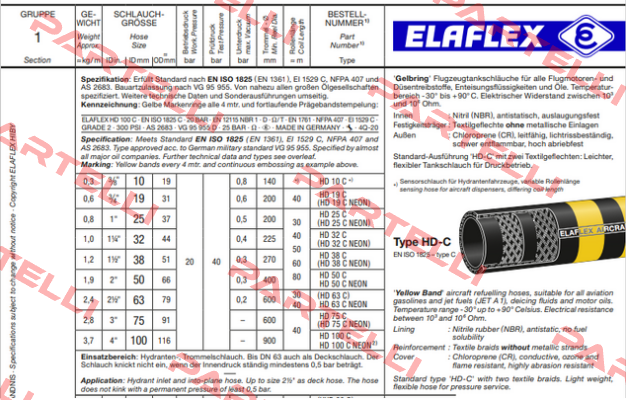 HD 50 C (25 m) Elaflex