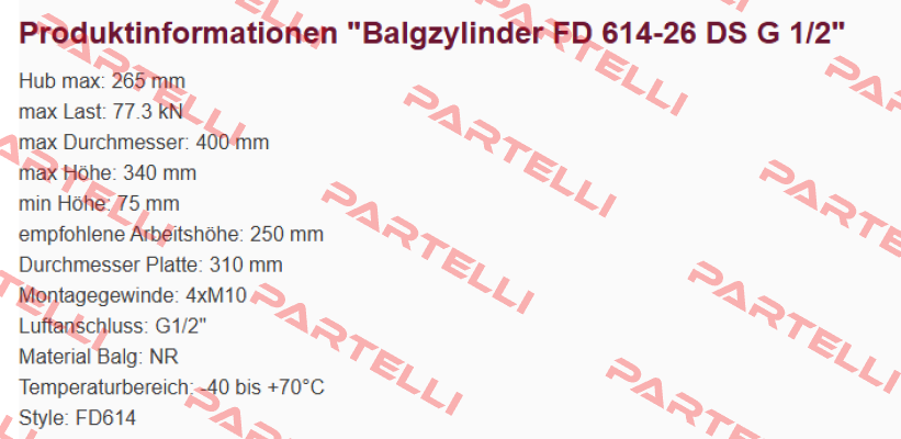 FD 614-26 DS G1/2 Contitech