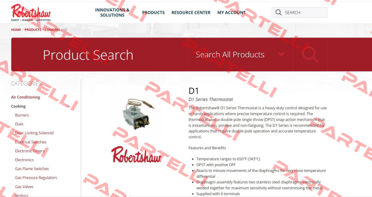 D1 series Robertshaw