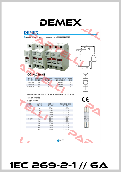 1EC 269-2-1 // 6A  Demex