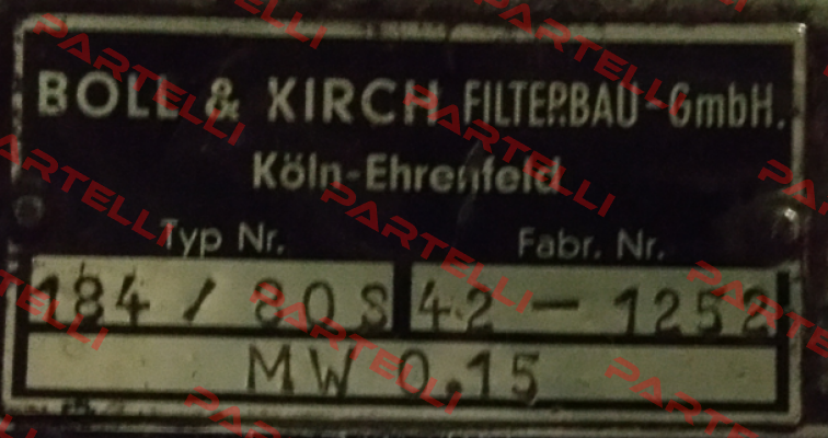  Type 184/80S REPLACED BY 2.06.5.265.500 DN 80  Boll Kirch