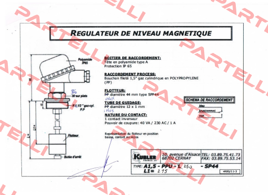 A1.5-PPU-250-SP44 old code, new code ABRPP1, 5"-PPU-L250/12-PP44A  Kübler