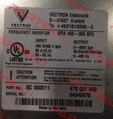BRA 400-060 BF2  OEM Vectron