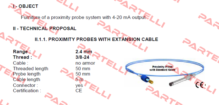 Proximity probe + extansion cable CTC