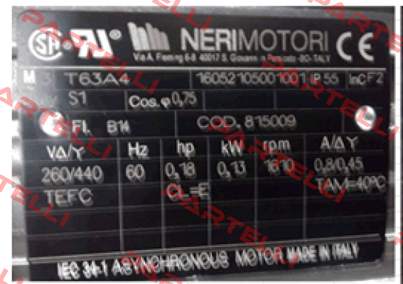 MR63A4 B14 265/460/60 Neri Motori