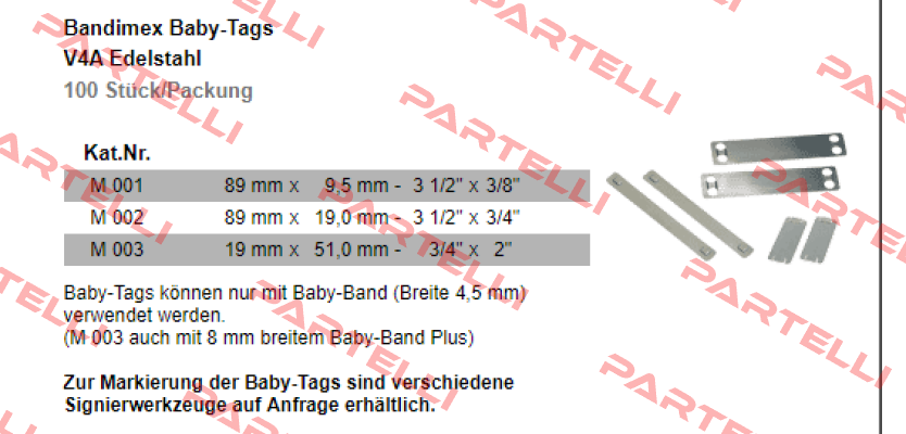 Bandimex Baby-Tags (V4A, 89 x 19mm)  Bandimex