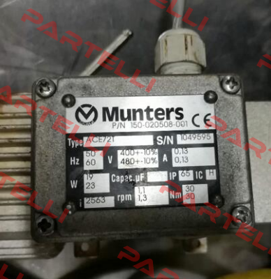 Type: ACE72T, P/N: 150-020508-001 Munters