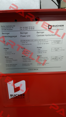 Complete Valve Group For UD 500/LRV350-1/210-43/33,0-380-400-50/1 1/2  Bucher Hydraulics
