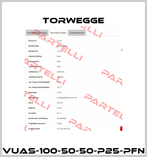 VUAS-100-50-50-P25-PFN Torwegge