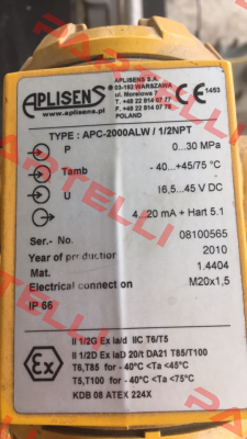 APC-2000ALW/1/2NPT, 08100565  Aplisens