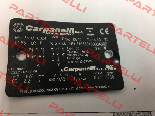 L116150460034002  OEM Carpanelli