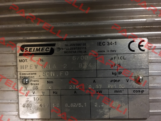 HPEV 63LA 2 B34 Seimec (Rossi)