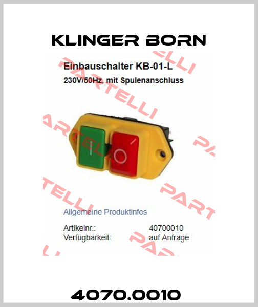 4070.0010  Klinger Born