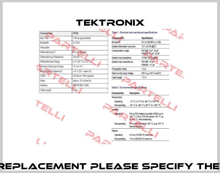 P6330 - obsolete, to find a replacement please specify the model of the oscilloscope Tektronix