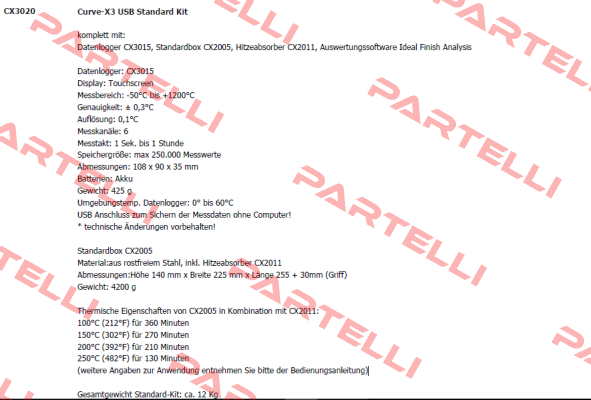 Curve-X3 USB Standard Kit ( CX3020) TQC