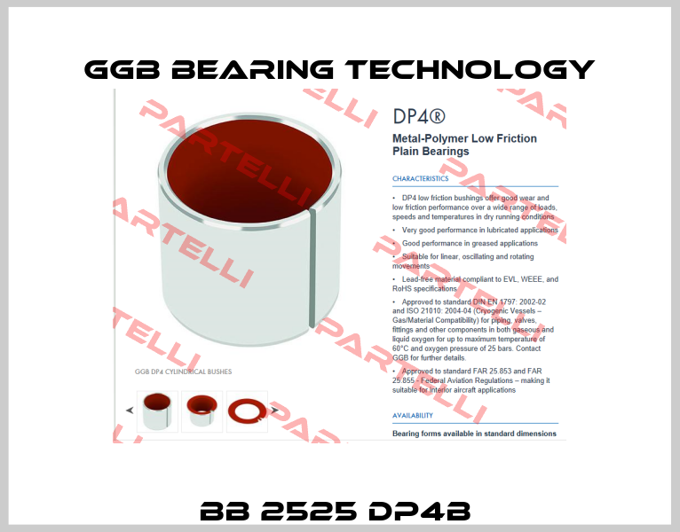 BB 2525 DP4B  GGB Bearing Technology