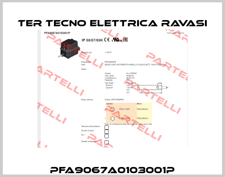 PFA9067A0103001P Ter Tecno Elettrica Ravasi