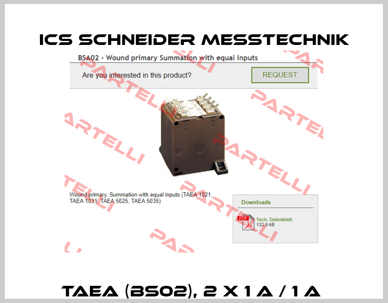 TAEA (BS02), 2 x 1 A / 1 A  ICS Schneider Messtechnik