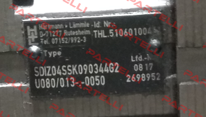 Typ: SDIZ04SSK090344G2U080/013-0050 Hartmann-Lammle