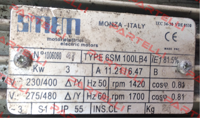 6SM 100LB4 obsolete, replaced by T3A100LB  Smem