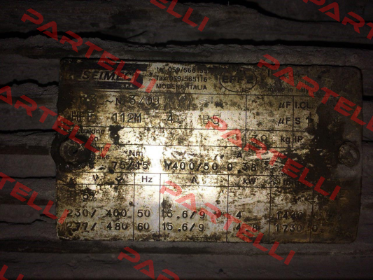 BRAKE FOR HFF112M4 B5 - not available, - complete alternative motor - Type: HBF 112M 4 230.400-50 B5 (Art.Nr. R000146869)  Seimec (Rossi)