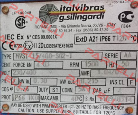 MVSI 15/400T-S02 Italvibras