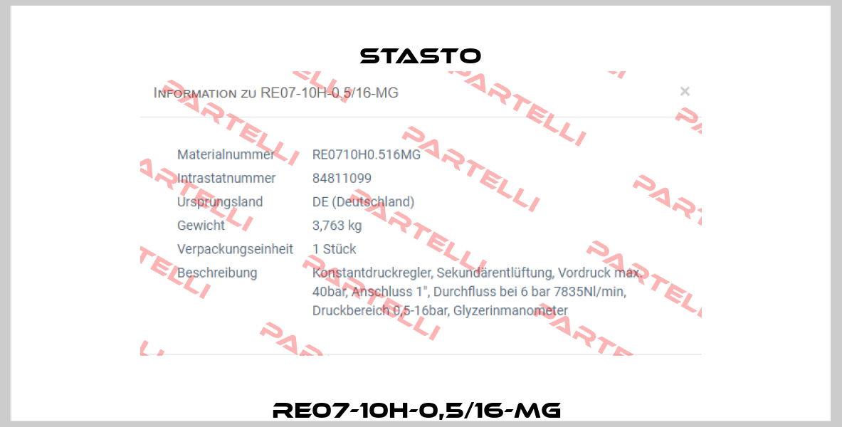 RE07-10H-0,5/16-MG  STASTO