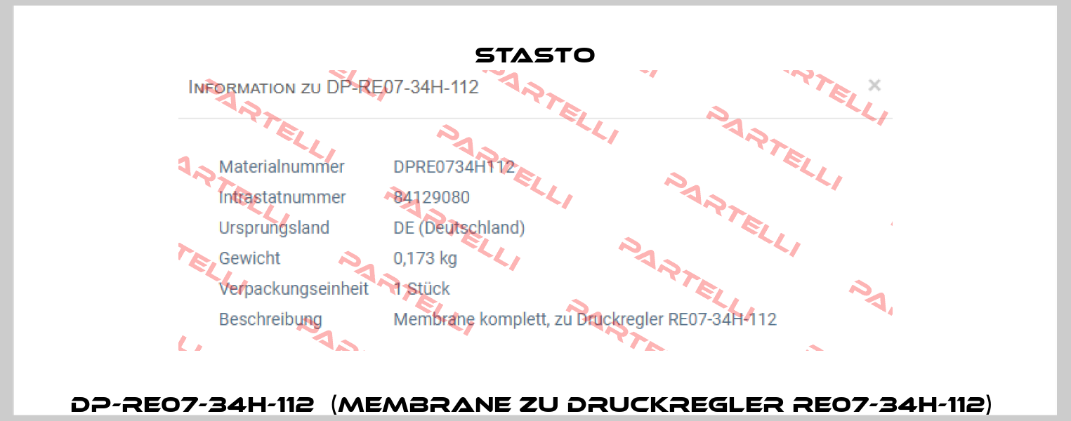 DP-RE07-34H-112  (Membrane zu Druckregler RE07-34H-112)  STASTO