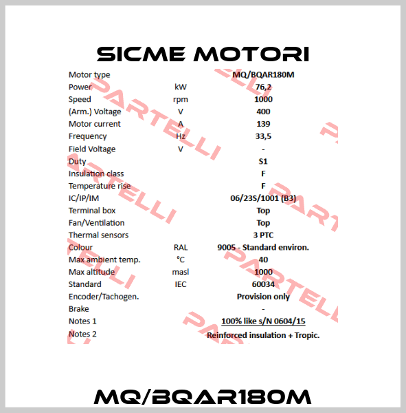MQ/BQAR180M Sicme Motori