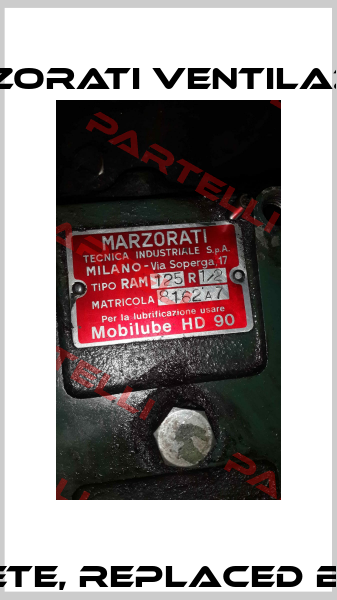125 R 1/2 obsolete, replaced by 17131N0155778  Marzorati Ventilazione