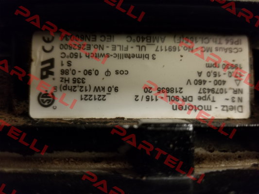 DR90L-115/2  NR 1079437 218635 20 OEM for JetAir Technologies,LLC replaced by J1-3  Dietz-Motoren