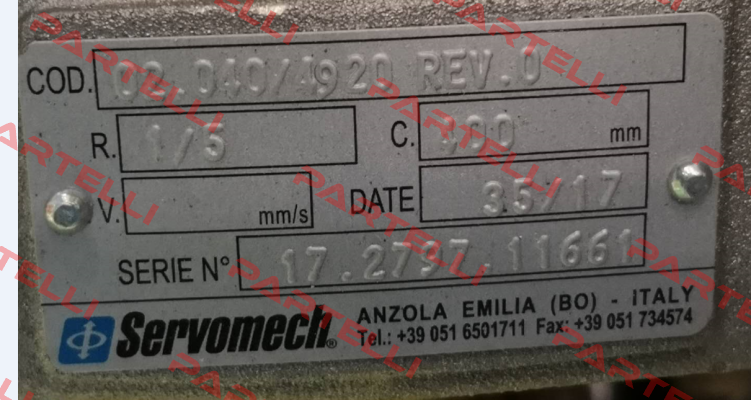 02.040/4919 Rev. 0 Servomech