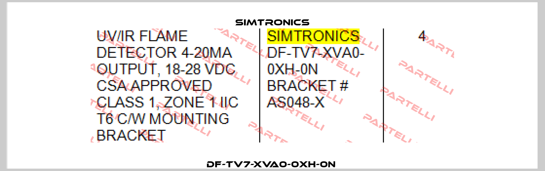 DF-TV7-XVA0-0XH-0N  Simtronics