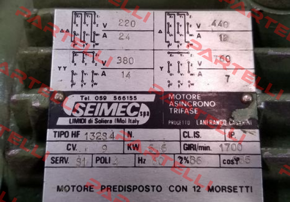 HF 132S 4 obsolete,replaced by HB3 132S 4 220.440-60 B5  Seimec (Rossi)