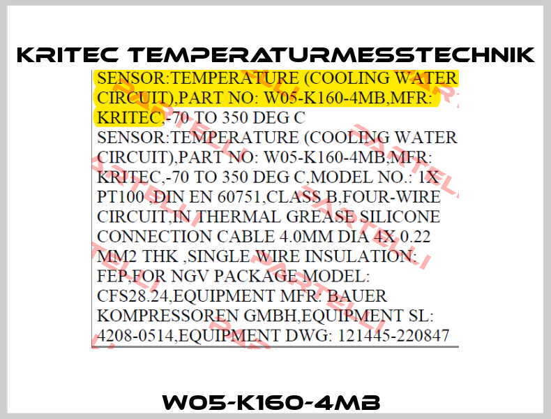 W05-K160-4MB  Kritec Temperaturmesstechnik