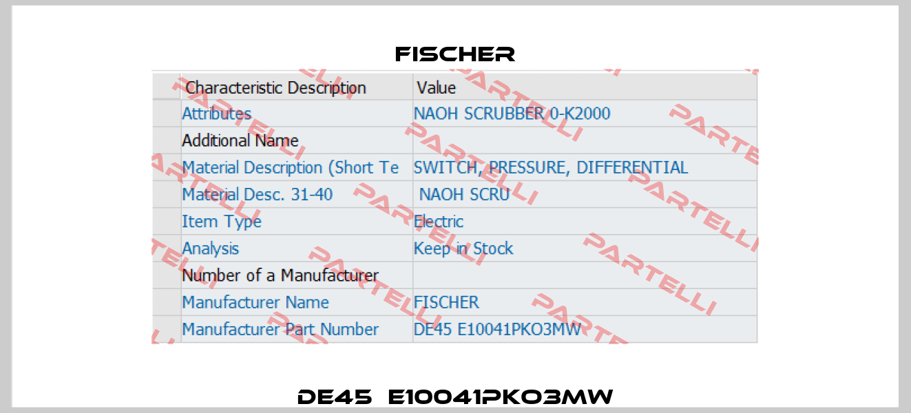 DE45  E10041PKO3MW Fischer